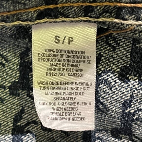 Aeropostale Pretty Little Liars Cropped Blue Denim Jacket Horse Print Lining - Picture 14 of 15